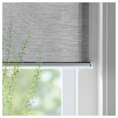 SKOGSKLÖVER Roller blind, grey, 60x195 cm