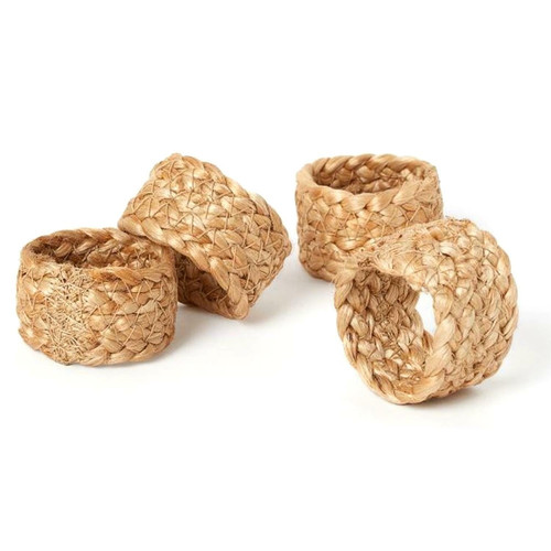 Set of 4 Napkin Rings, jute