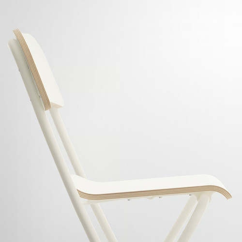 FRANKLIN Bar stool with backrest, foldable, white/white, 63 cm