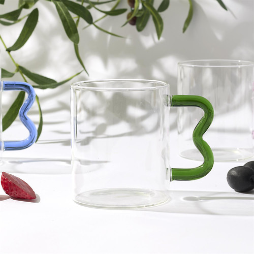 Glass Mug Borosilicate 350ml, green
