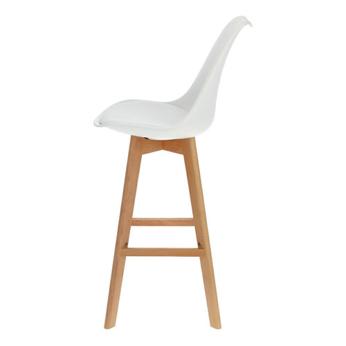 Bar Stool Norden Wood, high, PP, white