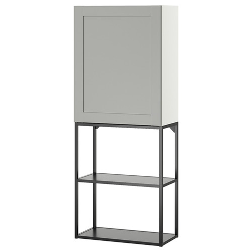 ENHET Storage combination, anthracite/grey frame, 60x32x150 cm
