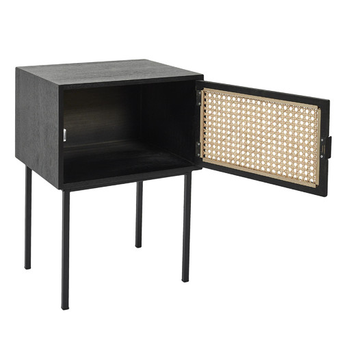 Bedside Table Nightstand Panamo, black