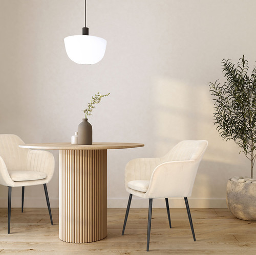 Upholstered Chair Emilia Velvet, sand/black