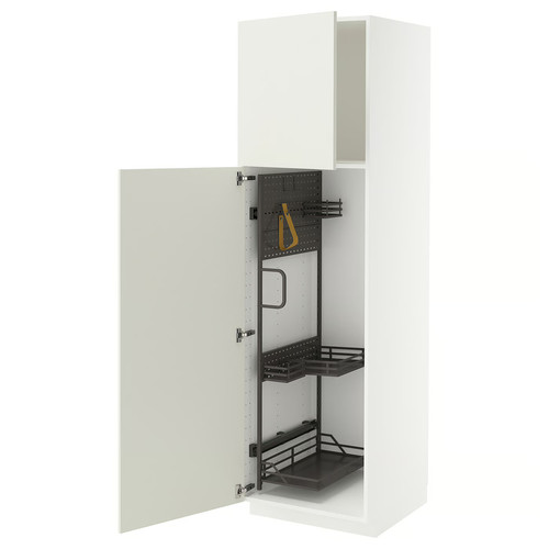 METOD High cabinet with cleaning interior, white/Veddinge white, 60x60x200 cm