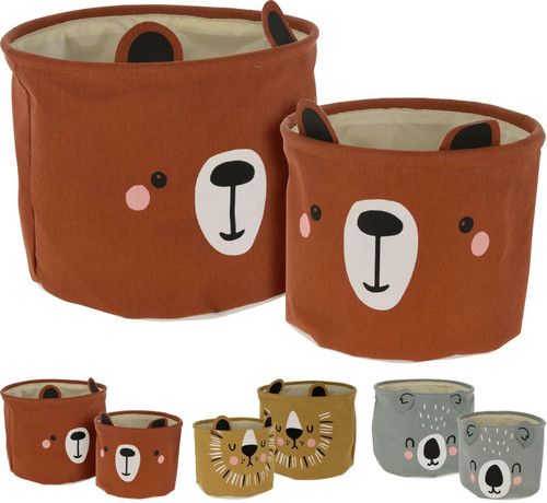 Storage Basket Set 2pcs, Bear