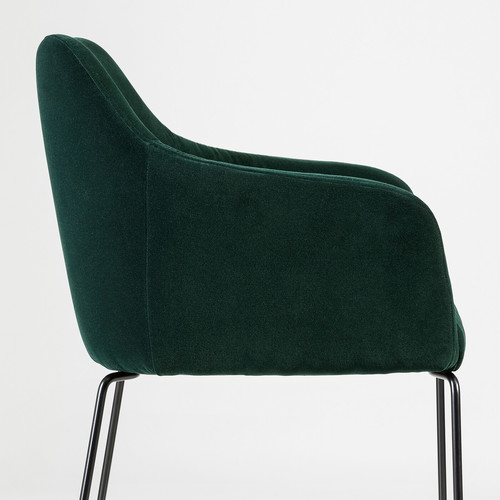 TOSSBERG Chair, metal black/velvet green