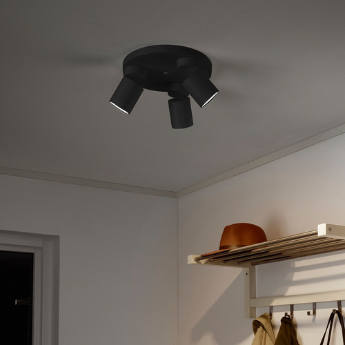 NYMÅNE Ceiling spotlight with 3 spots, anthracite