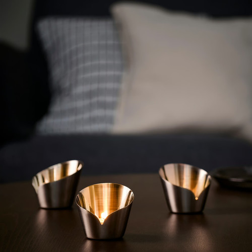 PRAKTAND Tealight holder, stainless steel, 7 cm