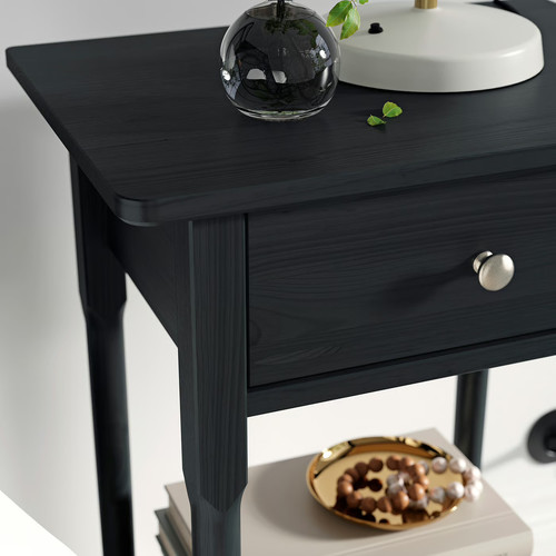 BLÄSTÅSEN Bedside table, black, 50x37x76 cm
