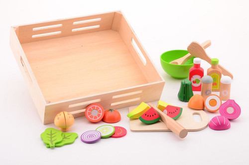 Joueco Wooden Salad Set with Tray 3+