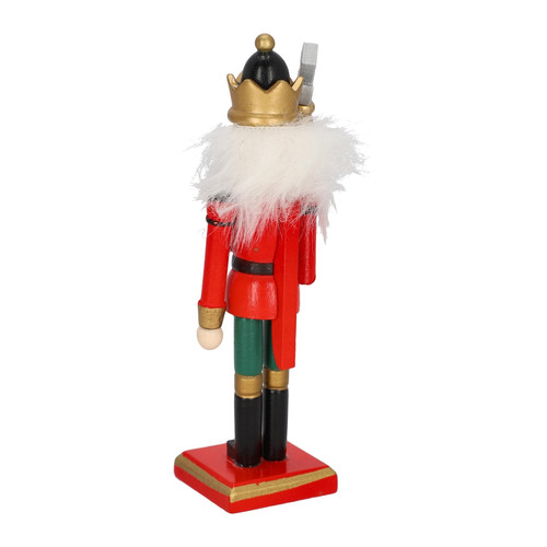 Nutcracker Christmas Decoration 15cm, red/crown