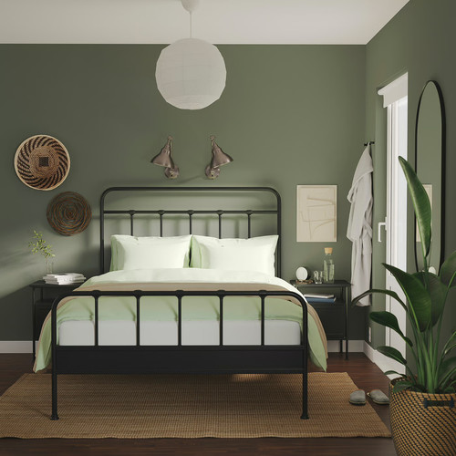 STJÄRNÖ / GRÅFJÄLLET Bedroom furniture, set of 3, anthracite, 140x200 cm