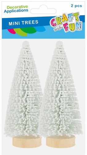 CRAFT WITH FUN Decorative Christmas Tree Figurines, 15 cm, Set of 2