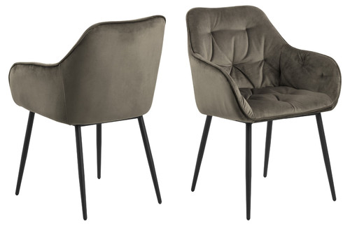 Chair Brooke, velvet, beige