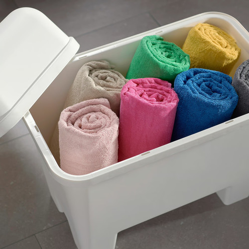 BURSJÖN Stool with storage, white