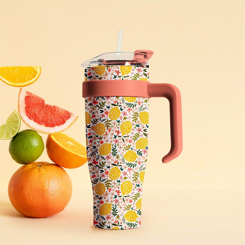 Thermal Mug Miami Floral, yellow