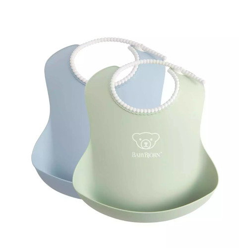 BABYBJÖRN - Soft Bibs -  Powder Green / Powder Blue