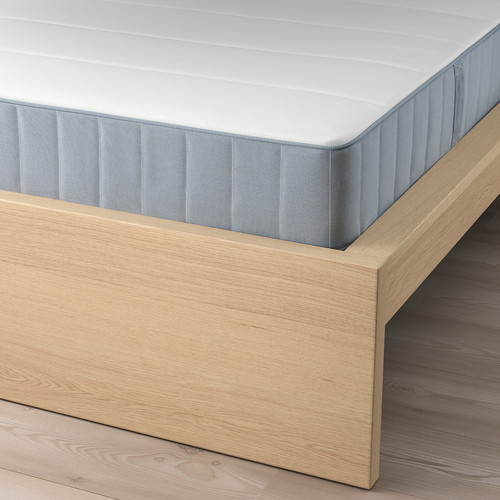 MALM Bed frame with mattress, white stained oak veneer/Vesteröy firm, 160x200 cm
