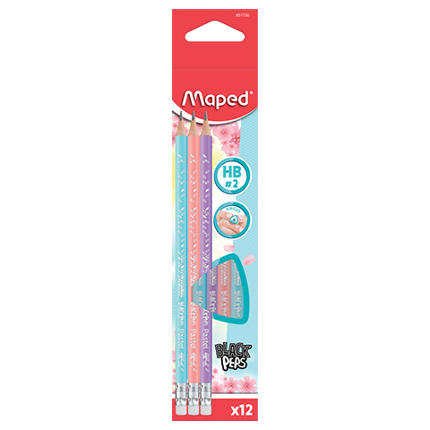 Maped Pencil with Eraser HB Black Peps 12pcs