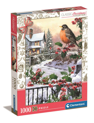 Clementoni Jigsaw Puzzle 1000pcs Christmas Robin & Holly