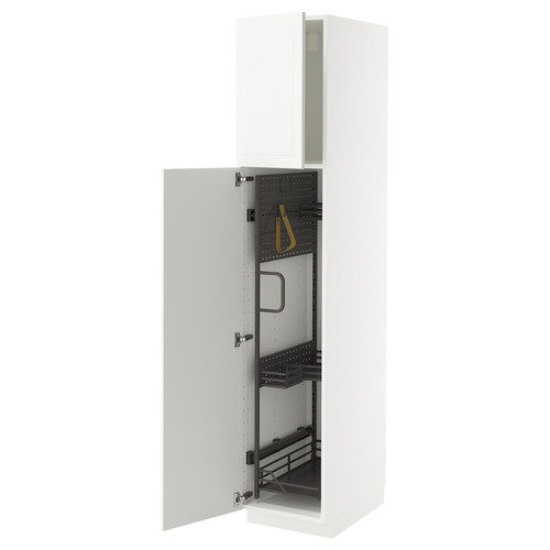 METOD High cabinet with cleaning interior, white/Stensund white, 40x60x200 cm