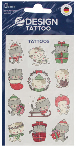 Christmas Cat Temporary Tattoos