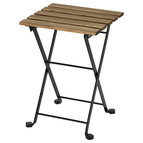 TÄRNÖ Stool, black/light brown stained, 30x42 cm