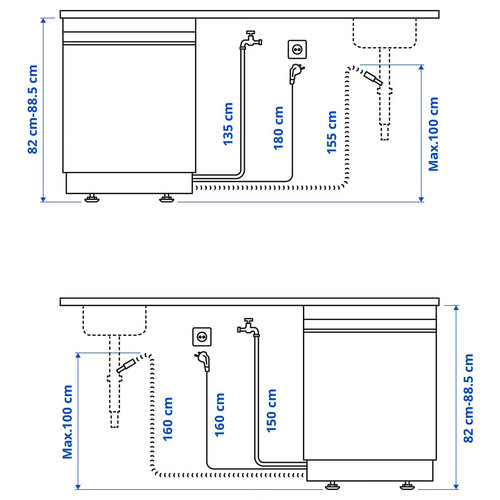 SÖDERBODA Built-in dishwasher, IKEA 500 stainless steel colour, 60 cm