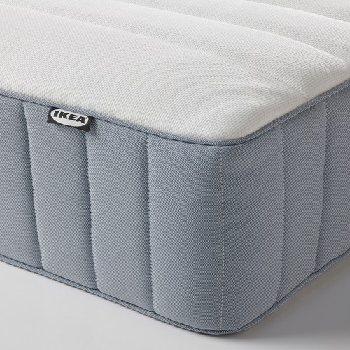 MALM Bed frame with mattress, white stained oak veneer/Valevåg extra firm, 160x200 cm