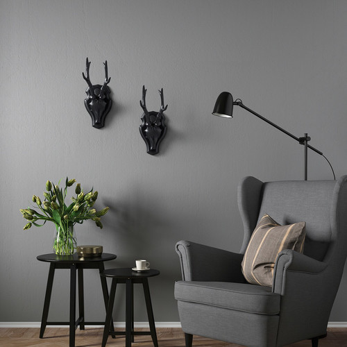GÅRDSTÅNGA Wall decoration, Horns black, 34 cm