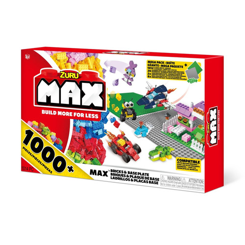 Zuru Max Build Brick & Baseplate 1000+ 3+