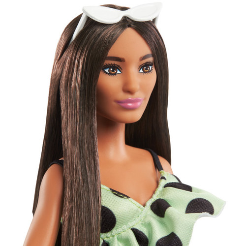 Barbie Fashionista Doll, Brunette With Polka Dot Romper HPF76 3+