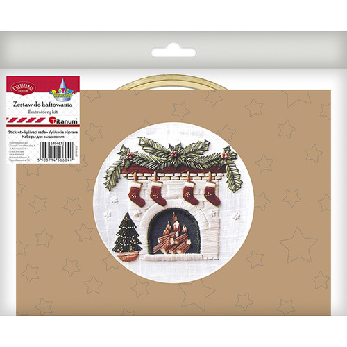 Christmas DIY Embroidery Kit: Festive Fireplace
