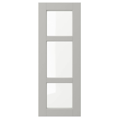 LERHYTTAN Glass door, light grey, 30x80 cm