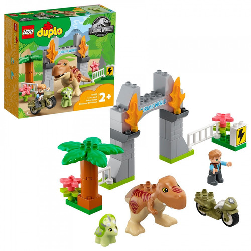 LEGO DUPLO T. rex and Triceratops Dinosaur Breakout 2+