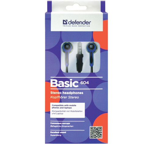 Defender Basic 604 In-ear Headphones, black-blue