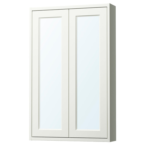 TÄNNFORSEN Mirror cabinet with doors, white, 60x15x95 cm