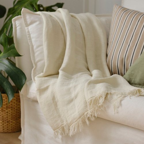 DYTÅG Throw, off-white, 130x170 cm