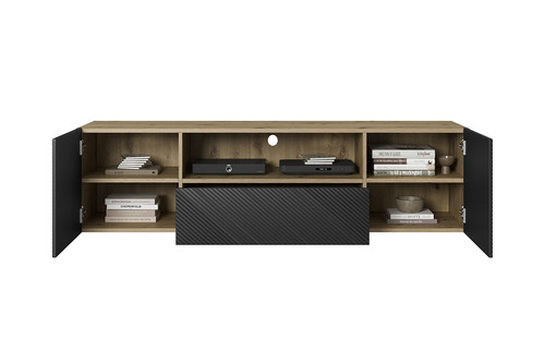 Wall-Mounted TV Cabinet Asha 167 cm, artisan/matt black