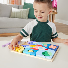 Fisher-Price Wooden Space Blocks Puzzle HXY42 3+