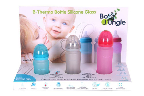 Bo Jungle B-Thermo Bottle Silicone Glass 150ml Pink