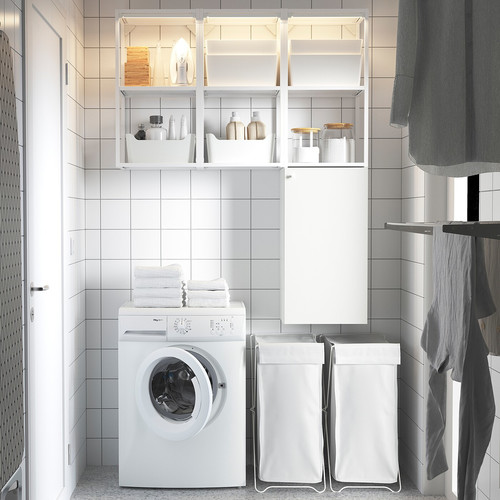ENHET Storage combination for laundry, white, 120x30x150 cm