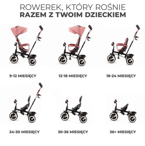Kinderkraft Tricycle Aston, rose pink, 9m+
