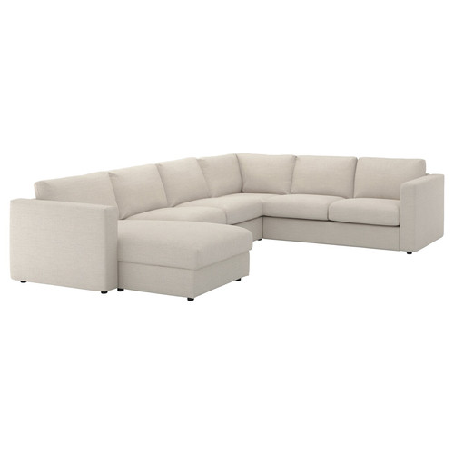 VIMLE Cvr crnr sofa, 5-seat w chaise lng, Gunnared beige