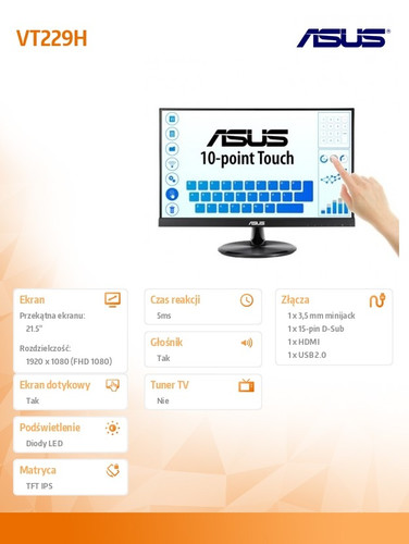 ASUS VT229H Touch Monitor - 21.5" FHD