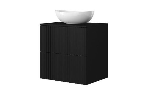 Wall-mounted Wash-basin Cabinet MDF Nicole 60cm, matt black