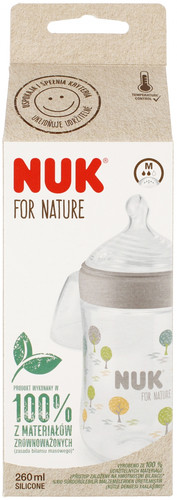 NUK For Nature Baby Bottle 260ml Size M, grey