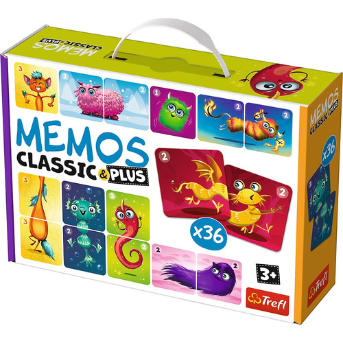 Trefl Memos Classic & Plus Charming Monsters Game 3+