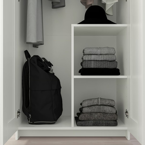 BRIMNES Wardrobe with 2 doors, white, 78x190 cm
